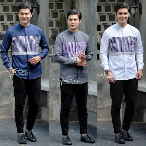 Kois Batik - Baju Koko Dewasa Lengan Panjang Terbaru Motif Alena koko
