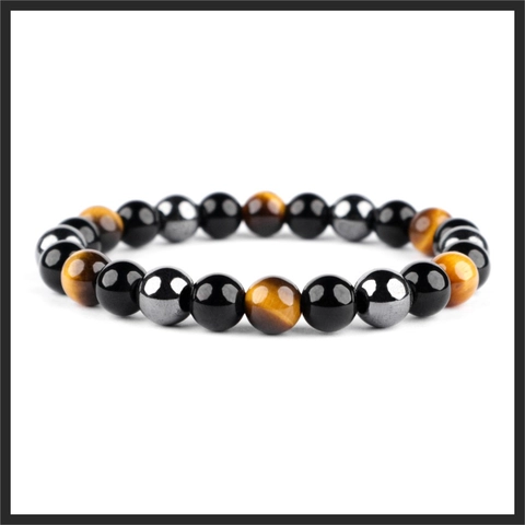 CENTRAL GROSIR GEMSTONE - Gelang Batu Mix Tiger Eye Hematite Black Agate