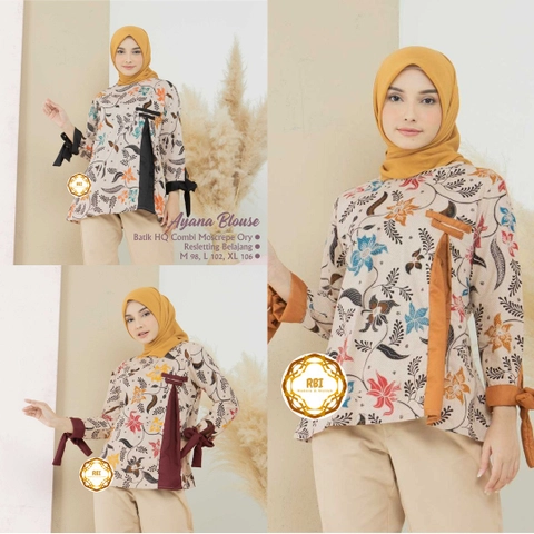 Batik Ayana Blouse High Quality Kombinasi Moscrepe