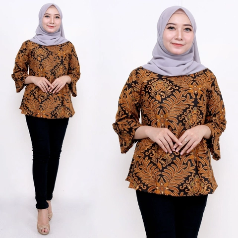 Batik Berjaya - Blus kancing belakang arrumna