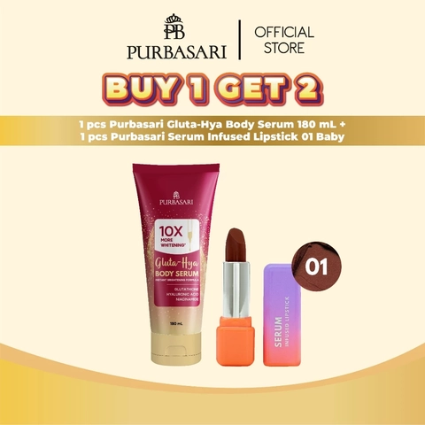 Purbasari - [BUY 1 GET 2] Purbasari Body Serum 180ml + Purbasari Serum Infused Lipstick