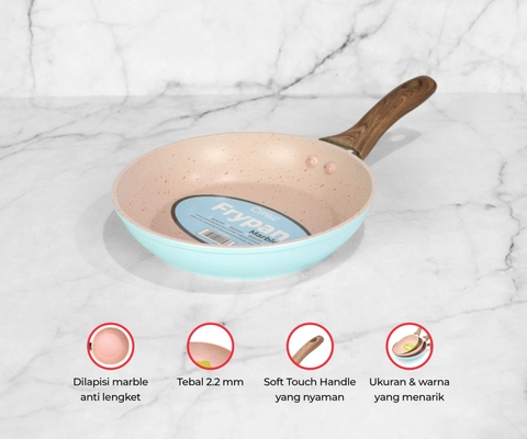 Cypruz Official - Cypruz Wajan Penggorengan Anti Lengket Fry Pan Color Marble 16CM - FP-0692