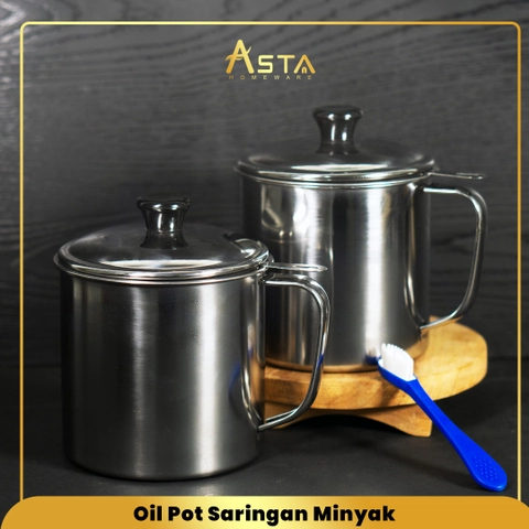 Asta Saringan Minyak Goreng Stainless Filter Rapat Oil Pot