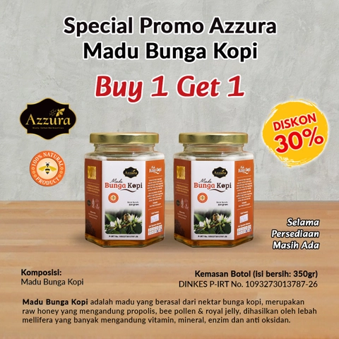 Madu Azzura - Madu Bunga Kopi 350gr (Buy 1 Get 1)