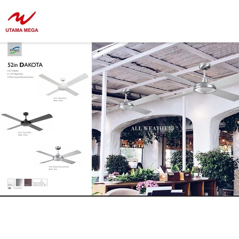 UTAMAMEGA - Ceiling Fan MT EDMA 52IN DAkota Kipas Plafon Remote Controll All Musim