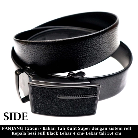 Lanc Fashion - Executive Man Belt Super Black Head Sand Spesial Rell