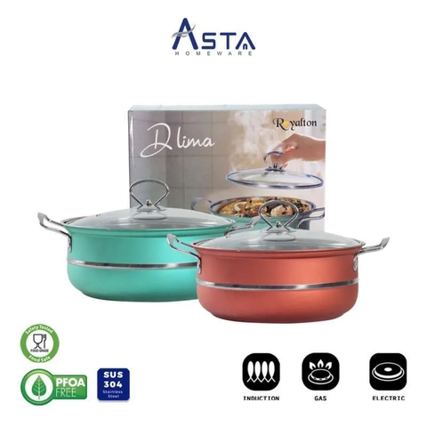 Asta Homeware - Asta Panci Susun 5 DLima Stainless Steel Tutup Kaca