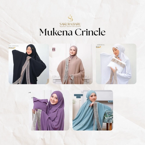 Sakura Baru - [BUY 1 GET 1] - Mukena Crinkle Air Flow Warna Dan Motif Random