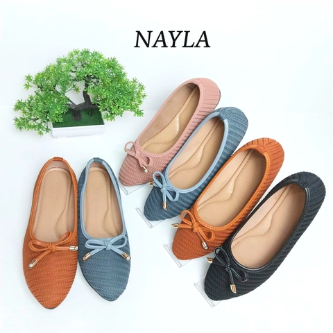 Nayla - Sepatu Wanita FlatShoes Bahan Impor Size 37-40 Series Andin