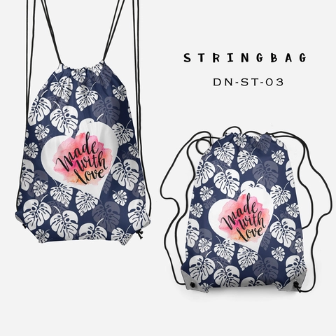 Dewani - Dewani Stringbag Full Print ST-DN03 Tas Serut Seri Daun