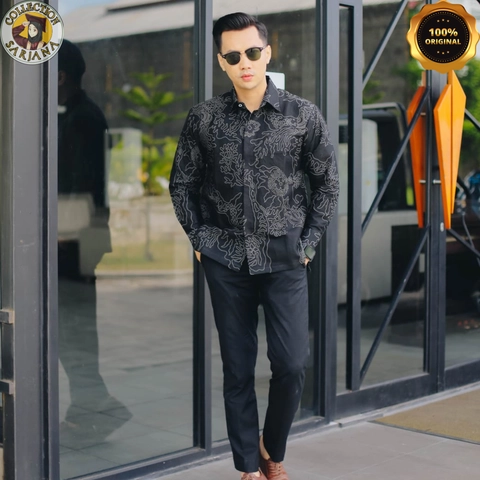 COLLECTION SARJANA - BAJU PRIA BATIK LENGAN PANJANG- BATIK HARDIYA - FURING HPL - KAIN TERBAIK