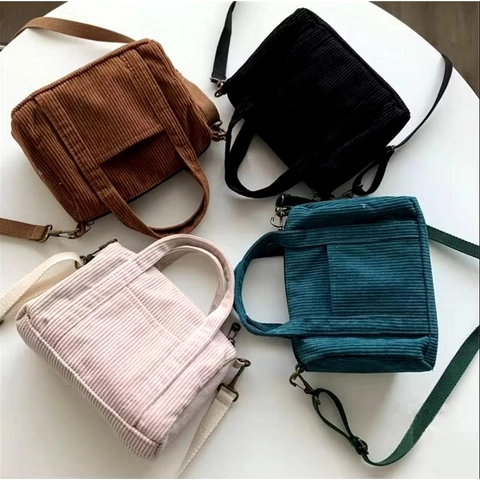 Muslim Clothing - Muslim Clothing-Tas Selempang Bahu Wanita Tas Bahan COrduroy Tas Terlaris 2024 Tas Jinjing