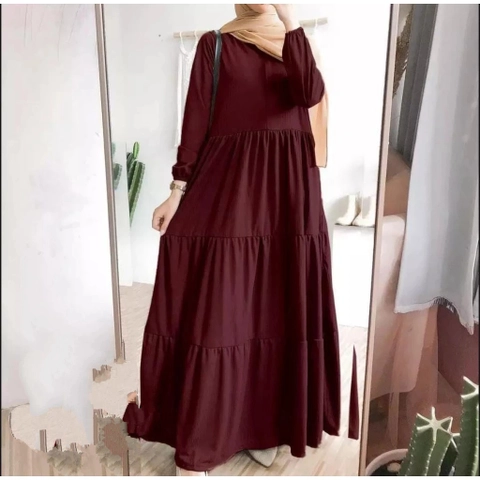 qayd - Uzn Gamis Rempel Susun Bahan Crinkle Airflow / Busana Muslimah Terbaru / Gamis Wanita Terbaru