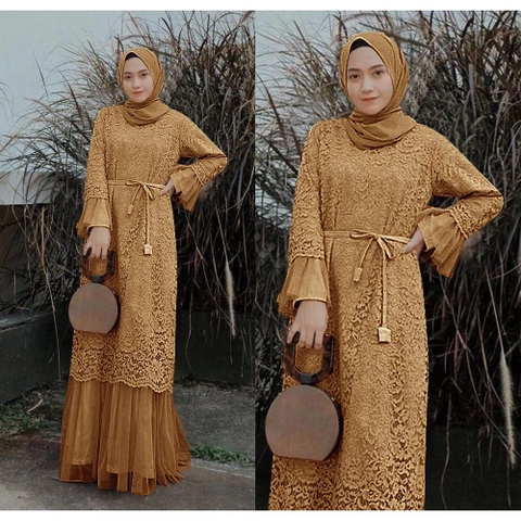 CANNIES STORES ID - Gamis Wanita Muslim Zarky Brukat Kombi