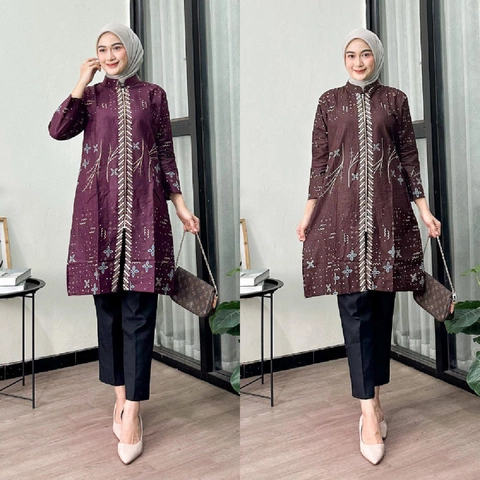 Batik Alfin - Baju Batik atasan wanita muslim motif Anjani moderen terbaru nyaman di pakai