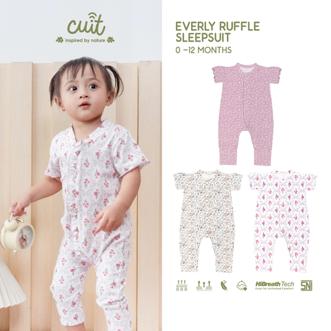 Kintakun Baby - [PRODUK BARU] Everly Ruffle Sleepsuit Floral - Baju Tidur Anak Perempuan Motif
