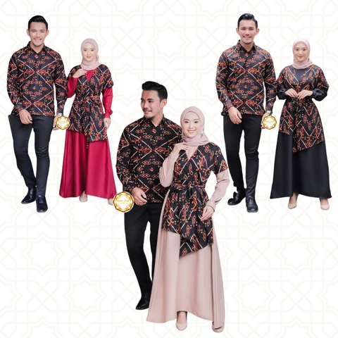 Rambe Batik Indonesia - Batik Couple Jesna Gown Best Seller Bisa Beli Pisah Tiga Varian Warna
