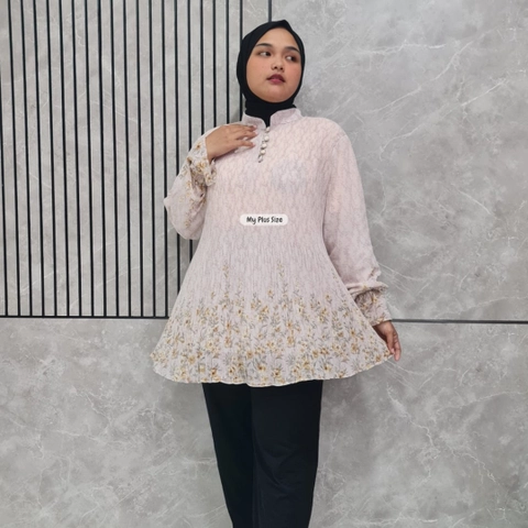 My Plus Size - Blouse Plisket Wanita Jumbo 3890 Ld 125 cm / 135 cm & 145 cm