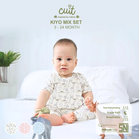 KINTAKUN BABY X CUIT Kiyo Setelan Anak Baju Bayi Tangan Pendek Celana Panjang Kiyo Motif Karakter II