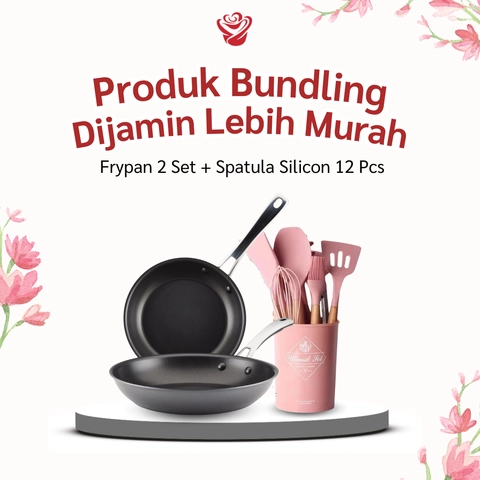 Toko Mawar - Bundling Toko Mawar - Frypan 2 Set + Spatula Silicon 12pcs
