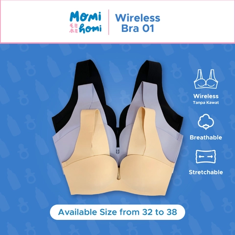 MOMI HOMI - Eco Aiko Bra Seamless 01 Dengan Pengait / Sport Olahraga Push Up Pakaian Dalam Wanita Sl
