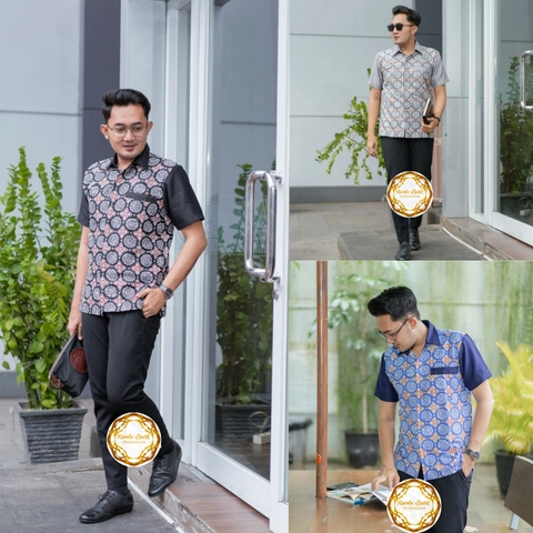 Rambe Batik Indonesia - Hem Batik Lengan Pendek - Tiga Varian Motif