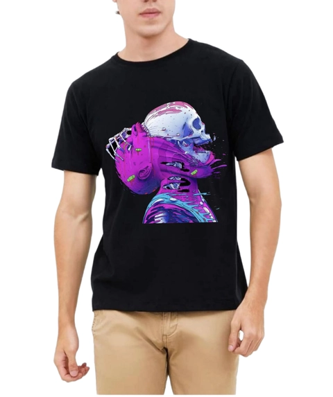 astro - Kaos Pria Gambar 3Dimensi Skul Ungu