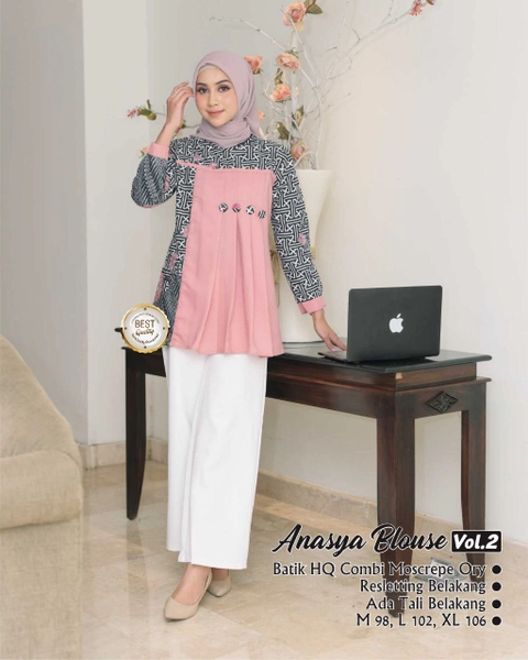 Kois Batik - Atasan wanita Batik kekenian blouse batik kerja anasya