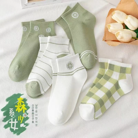 Beatdrop - Kaos Kaki Unik Lucu Wanita Fashion Motif Lemon set isi 5 Pasang