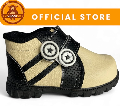 Kawanian - Sepatu Anak Laki Laki Motif Bintang Dua Usia 1 Hingga 3 Tahunan Dengan Model Velcro