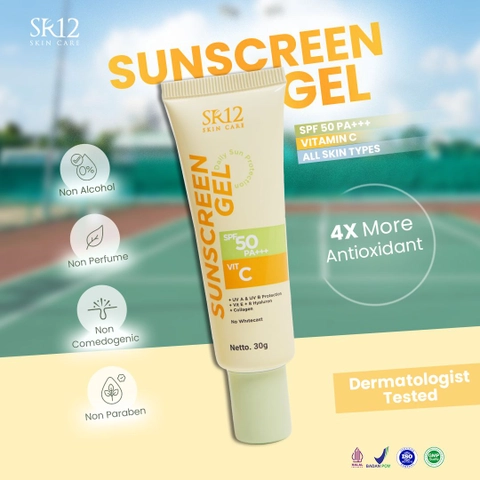 SR12 Skincare - Sunscreen Gel Daily Sun Protection SPF 50 PA++ SR12/Melindungi Dari Paparan Sinar UV