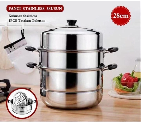Toko Mawar - Panci Stainless 3 Susun