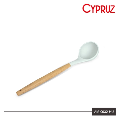Cypruz - Cypruz Utensil Gagang Kayu Kepala Silicone Ladle AM-0932-HU