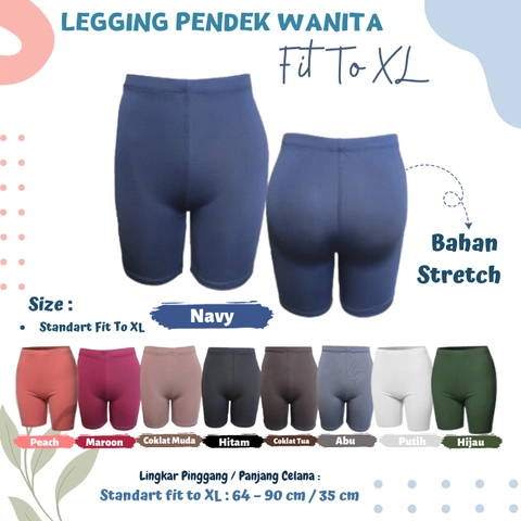 Pakaian Dalam Wanita Celana Legging Short Pendek Perempuan Fit to XL Bahan Stretch