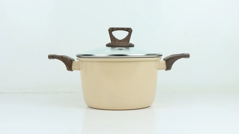 Cypruz Official - Cypruz Panci Anti Lengket + Tutup Casserole High Hercules Series Nude 24cm PI-1018