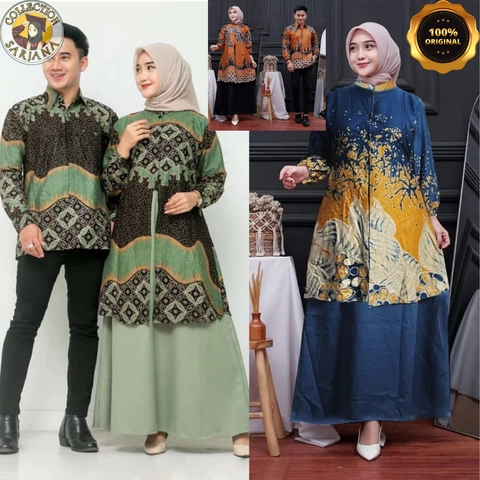 COLLECTION SARJANA - Couple Gamis Mazaya - Katun Prima Kombinasi Crinkle Airflow