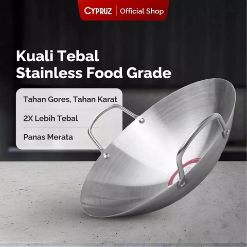 Cypruz Official - Cypruz Stainless Wok Pan 32cm KI-1116